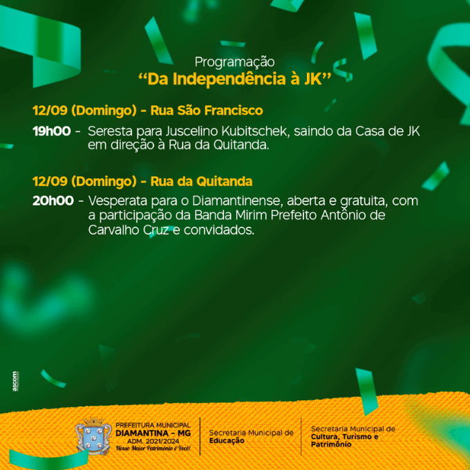 Programação Da Independência a JK 12 de Setembro 2021