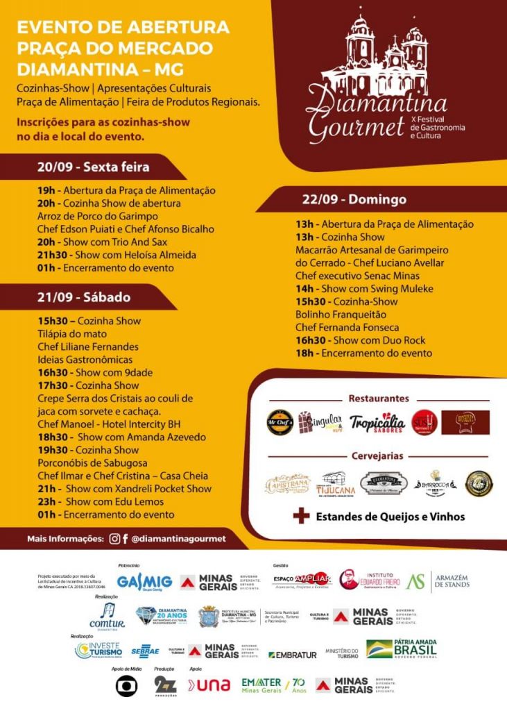 Programação Diamantina Gourmet 2019