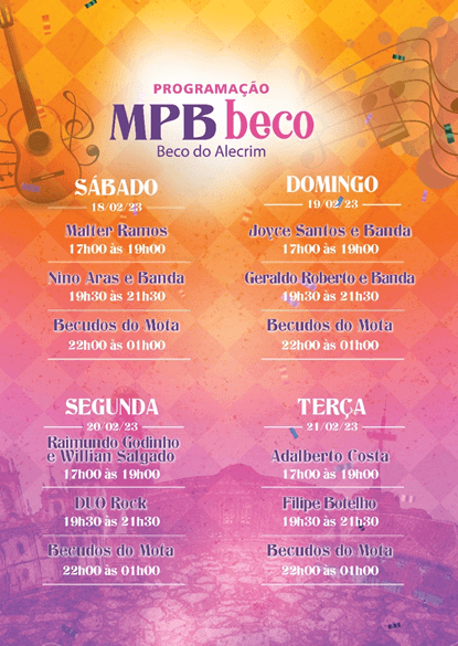 programação beco do alecrim carnaval diamantina 2023