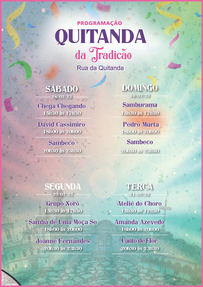 programação rua da quitanda carnaval diamantina 2023