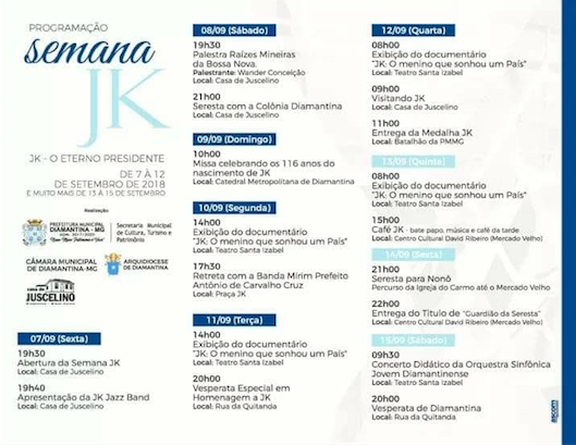 Programação Semana JK 2018